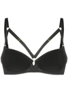 Maison Close Strap-embellished Padded Bra In Black