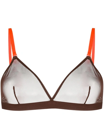Maison Close Mesh Soft-cut Bra In Brown