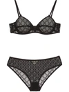 GUCCI GG EMBROIDERED TULLE underwear SET