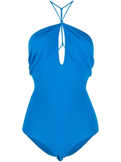 Bottega Veneta Keyhole-neck Sleeveless Bodysuit In Light Blue