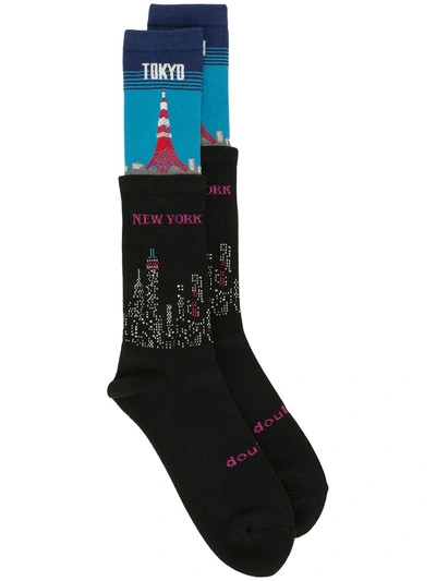 Doublet New York Layered Style Socks In Time