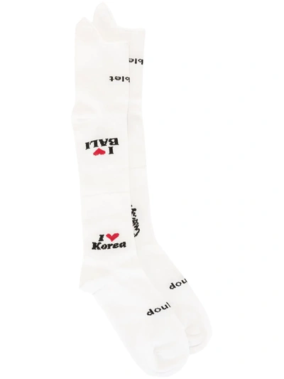 Doublet White Souvenir High Socks