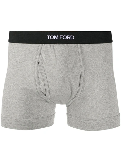 Tom Ford Two-pack Stretch Cotton And Modal-blend Boxer Briefs In Grey