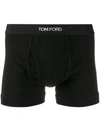 Tom Ford Logo-waistband Cotton-stretch Boxer Shorts In Black