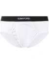 Tom Ford White Logo Waistband Briefs In White