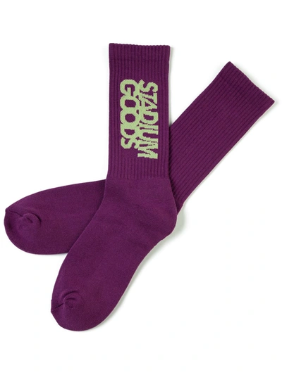Stadium Goods Embroidered Logo Socks In Purple