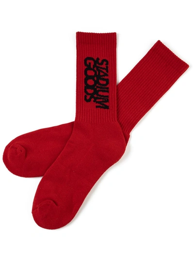 Stadium Goods Embroidered Logo Socks In Red