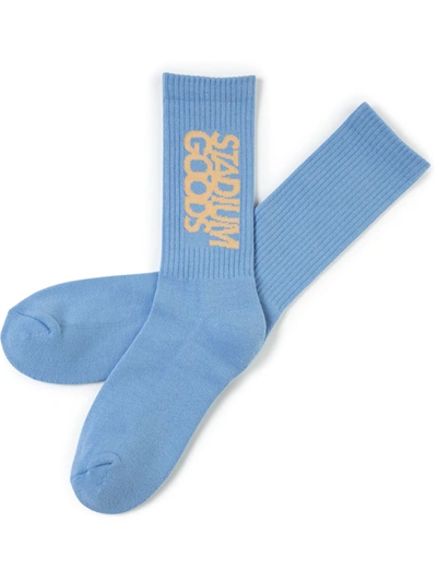 Stadium Goods Embroidered Logo Socks In Blue