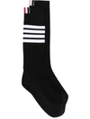 Thom Browne Black Cotton Socks In Black