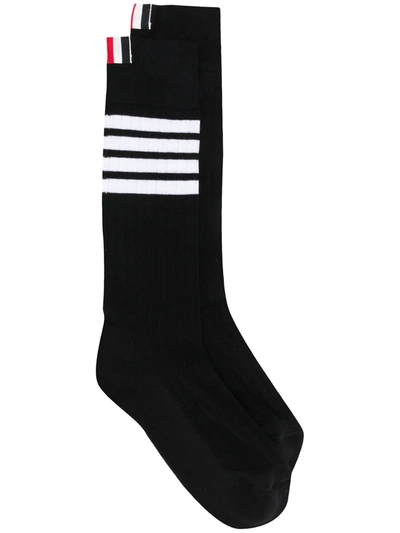 Thom Browne 4-bar Cotton Blend Mid Calf Socks In Multi-colored