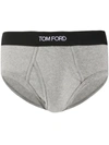 Tom Ford Stretch-cotton And Modal-blend Briefs In Grey