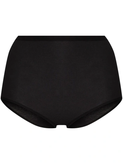 Baserange Bell High Waist Organic Cotton Briefs In Schwarz