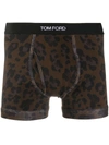 Tom Ford Leopard-print Boxers In Black