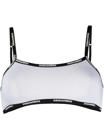 Dsquared2 Logo Band Bra In White