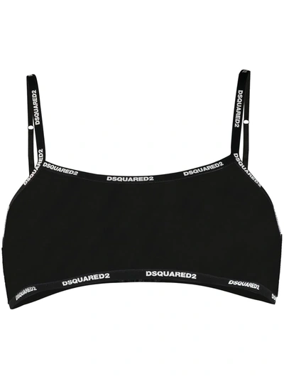 Dsquared2 Logo Band Bra In Black