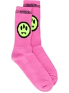 Barrow Mono Logo Cotton Blend Socks In Pink