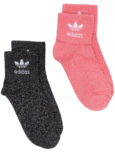 Adidas Originals Full-glitter Socks Set In Pink