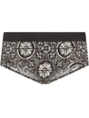 Dolce & Gabbana Cotton Brando Briefs With Maiolica Print On A Black Background In Black