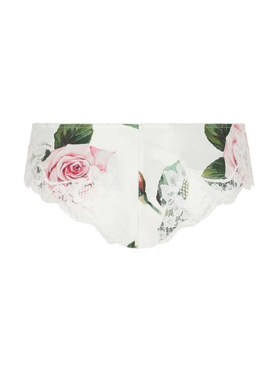 Dolce & Gabbana Lace-trim Briefs In White