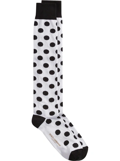 Dolce & Gabbana Polka-dot Socks In White