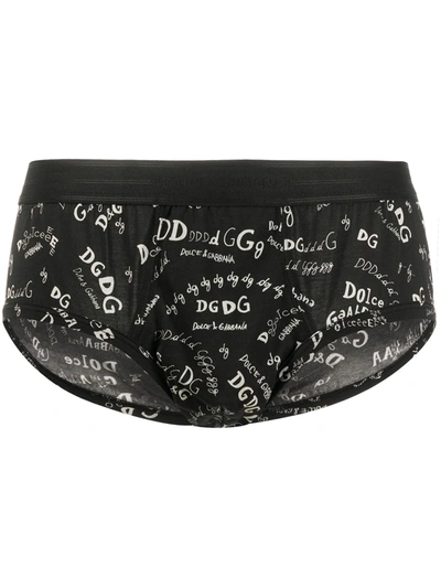 Dolce & Gabbana Logo-print Briefs In Black