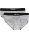 Tom Ford Two-pack Stretch-cotton And Modal-blend Briefs In Gray