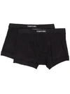 Tom Ford Pack Of Two Slim-fit Stretch-cotton Boxers In Black