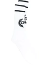 Dolce & Gabbana Cotton Socks With Jacquard Dg Logo In White