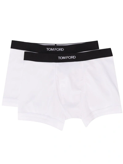 Tom Ford Logo Waistband Boxers In White