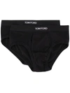 Tom Ford 2-pack Cotton Stretch Jersey Briefs In Black