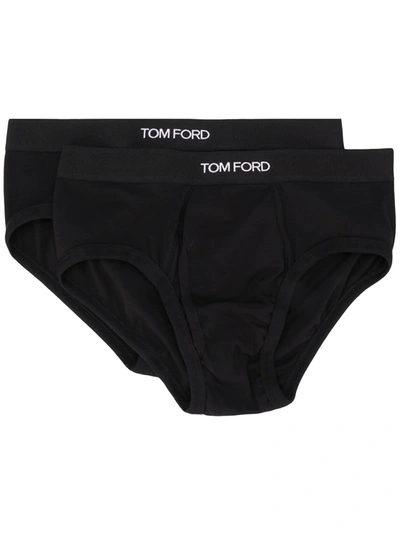 Tom Ford Logo裤腰三角裤 In Black