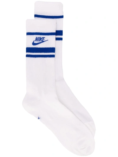Nike Ribbed Knit Logo Socks In White