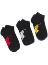 Polo Ralph Lauren Pony Motif Ankle Socks In Black