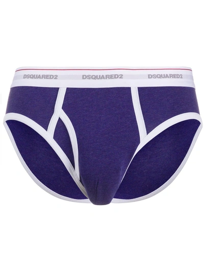 Dsquared2 Jacquard Logo Motif Briefs In 501 Purple