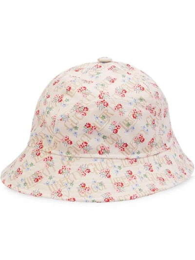 Gucci Liberty Floral Canvas Bucket Hat In Ivory