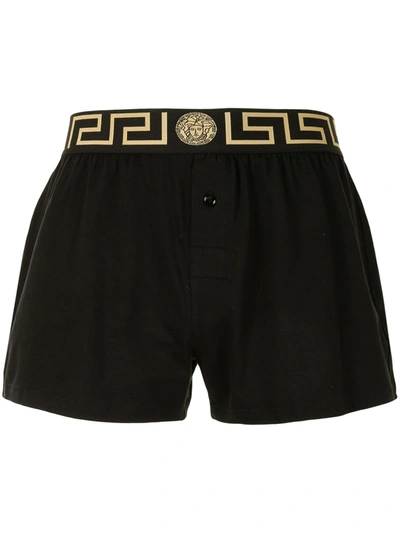 Versace Greca Border Boxer Briefs In Black