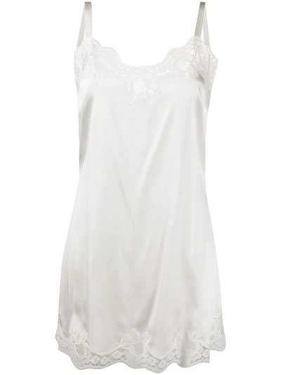 Dolce & Gabbana Lace-detail Slip Dress In White