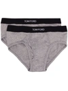 Tom Ford Two-pack Stretch-cotton And Modal-blend Briefs In Gray