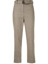 Brunello Cucinelli Checked Cropped Trousers In Brown