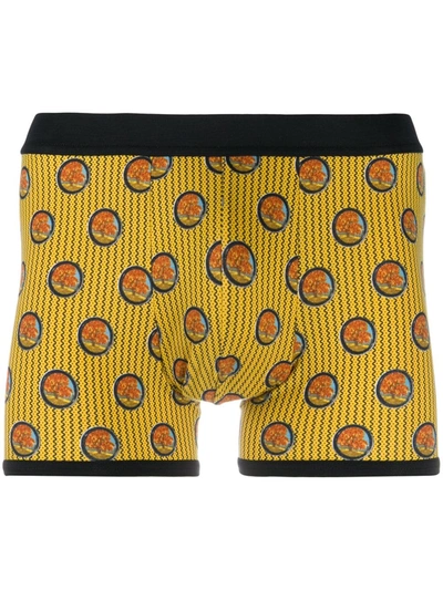 Viktor & Rolf Geometric Print Boxers In Yellow