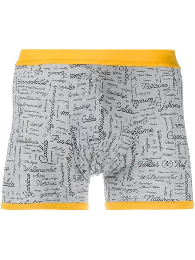 Viktor & Rolf X Calida Slogan-print Boxers In Grey