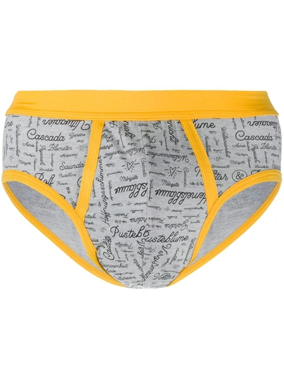 Viktor & Rolf X Calida Slogan-print Briefs In Grey