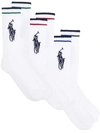 Polo Ralph Lauren White Big Polo Pony Striped Sock Set In White