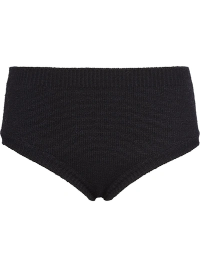 Miu Miu Mid-rise Knitted Briefs In Black