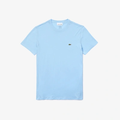 Lacoste Pima Brand-embroidered Cotton-jersey T-shirt In Blue