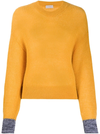 Mrz Contrast-cuff Knit Jumper In Yellow