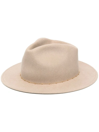 Van Palma Noe Chain-embellished Fedora Hat In Neutrals