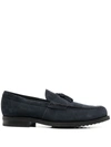 Tod's Tassel Almond Toe Loafers In Black