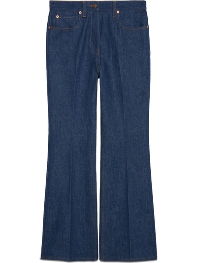 Gucci Apple Patch Jeans In Blue