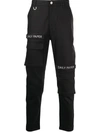 DAILY PAPER LOGO PATCH CARGO TROUSERS